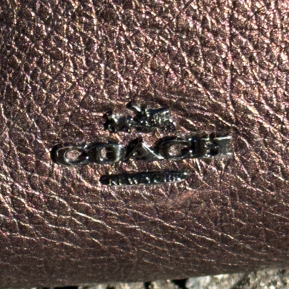 Coach Mercer Satchel 24 Metallic Leather Crossbody Handbag Dark Bronze - Picture 3 of 14